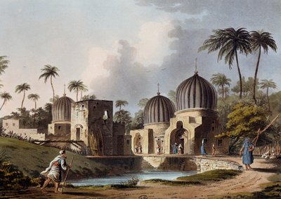 Graven van Arabische Heiligen in Rosetta, gravure, door Luigi Mayer (1755-ca. 1803), uit Zichten in Egypte, Palestina en Andere Delen van het Ottomaanse Rijk door Luigi Mayer