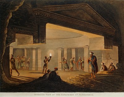 Uitzicht op de catacomben in Alexandrië (Egypte) uit Views in Egypt door Luigi Mayer, gravure door Luigi Mayer