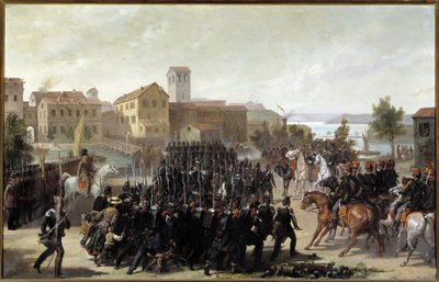 De verovering van de stad Peschiera del Garda door de Piëmontezen, 30 mei 1848 door Luigi Morgari