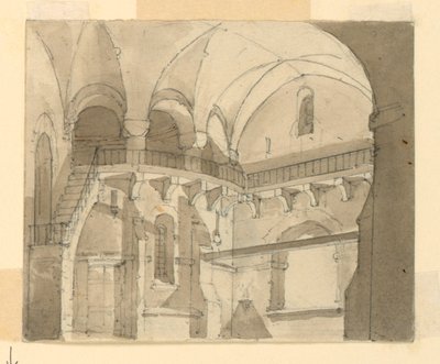 Toneelontwerp, interieur van gevangenis door Luigi Ricci