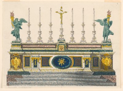 Tekening, Altaar van gekleurde knikkers, ca. 1820 door Luigi Righetti