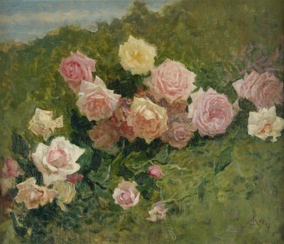 Studie van rozen (olieverf op doek) door Luigi Rossi