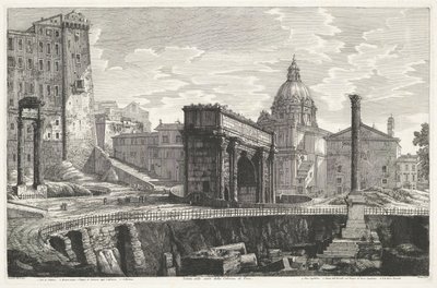 De Zuil van Phocas op het Forum Romanum door Luigi Rossini