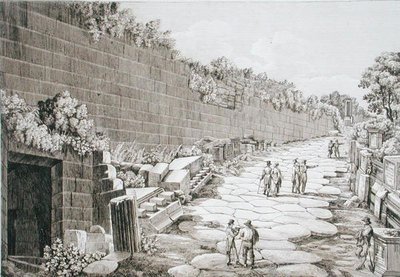 Romeinse weg naar Tusculo, na de eerste opgraving in 1825, uit 