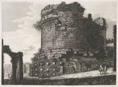 Tombe van Caecilia Metella te Rome door Luigi Rossini