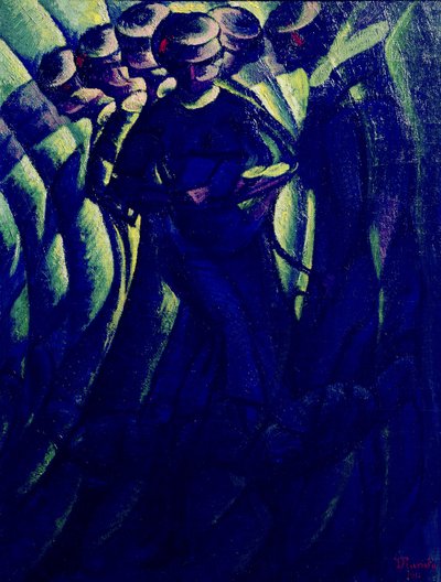 Samenvatting van de Bewegingen van een Vrouw door Luigi Russolo