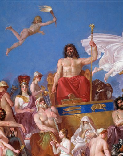 Raad van de goden op de Olympus - (detail) door Luigi Sabatelli