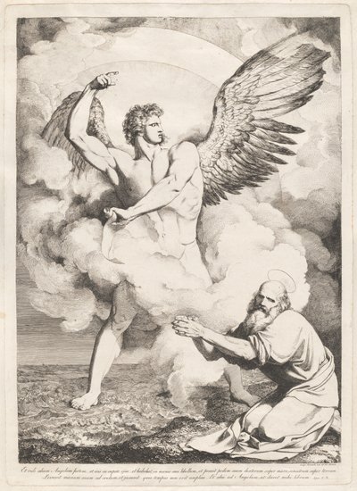 En ik zag een andere sterke engel... (De Engel van de Apocalyps Verschijnt aan Sint Jan) door Luigi Sabatelli I