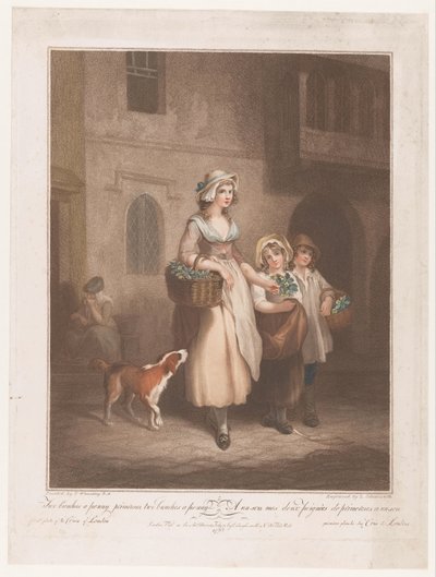 Bloemenverkoopster door Luigi Schiavonetti
