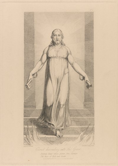 Christus daalt af in het graf door Luigi Schiavonetti