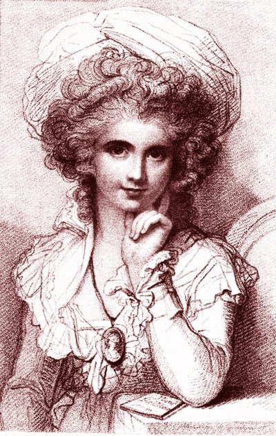 Marie COSWAY (1760-1838), Engels-Italiaanse schilder. Gravure door Luigi Schiavonetti (1765-1810) door R. Cosway. 1930 door Luigi Schiavonetti