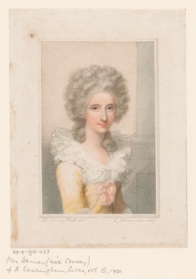 Portret van beeldhouwer Anne Seymour Damer door Luigi Schiavonetti