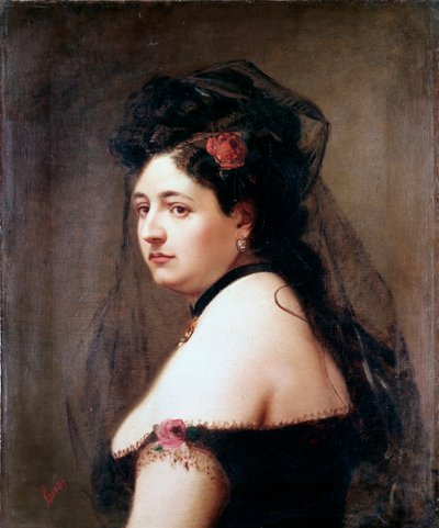 Portret van Elisabetta Galletti Gianoli, Italiaanse zangeres door Luigi Sorio