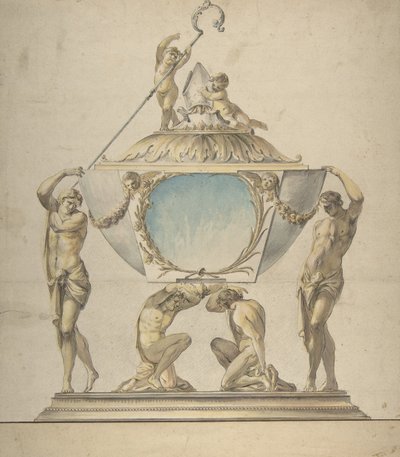 Ontwerp voor een gouden en zilveren bisschopsrelikwie door Luigi Valadier