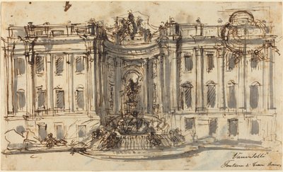 Voorstel voor de Trevifontein door Luigi Vanvitelli