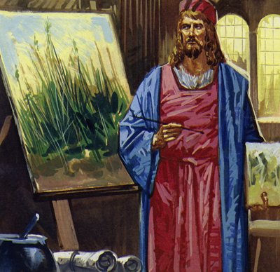 Durer reisde naar Venetië en bracht daar veel tijd door met schilderen (kleurenlitho) door Luis Arcas Brauner