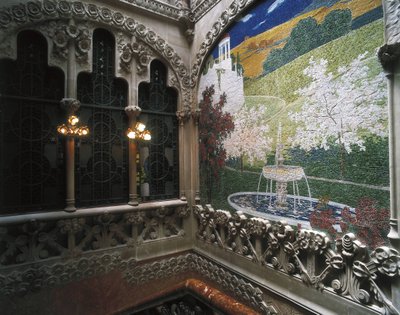 Mozaïeken, Casa Nava (1901-1907), Reus - DOMENECH I MONTANER, Lluis (1850-1923). Navas Huis. 1901-1907. SPANJE. Reus. Navas Huis. Interieur mozaïekdecoratie. Modernisme. Architectuur. door Luis Domenech i Montaner