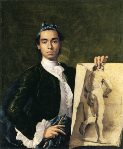 Zelfportret met een academische studie door Luis Egidio Melendez