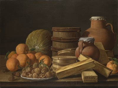 Stilleven met sinaasappels en walnoten. 1772 door Luis Egidio Melendez