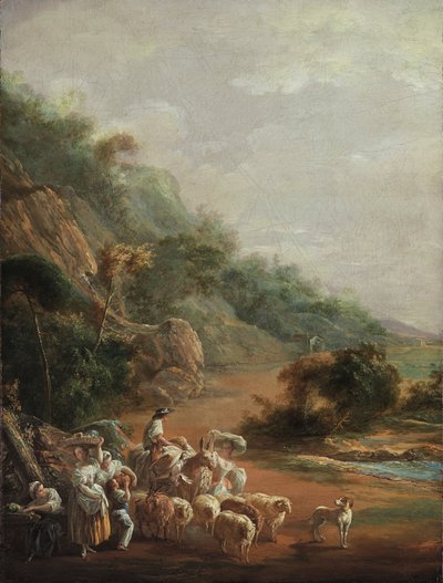 Scène met Dorpsbewoners, 1786 door Luis Paret y Alcazar