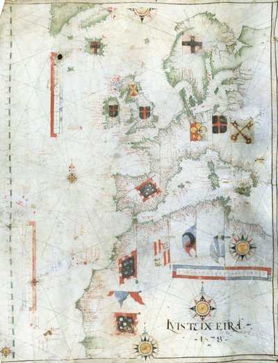 Portolaan kaart van West-Europa en Noord-Afrika, 1578 door Luis Teixeira