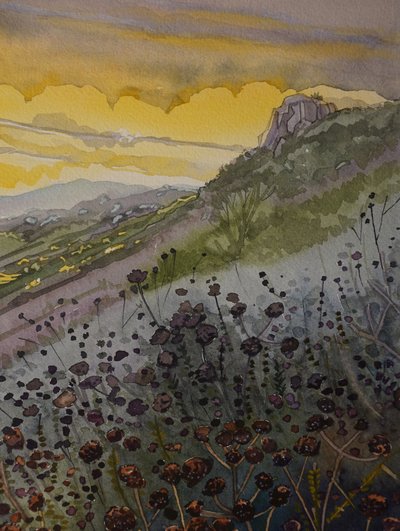 Zonsondergang bij Golden Mountain door Luisa Millicent