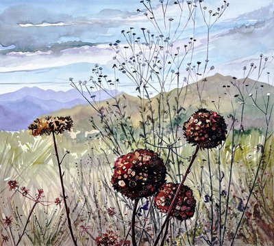 Wilde bloemen en bergen door Luisa Millicent
