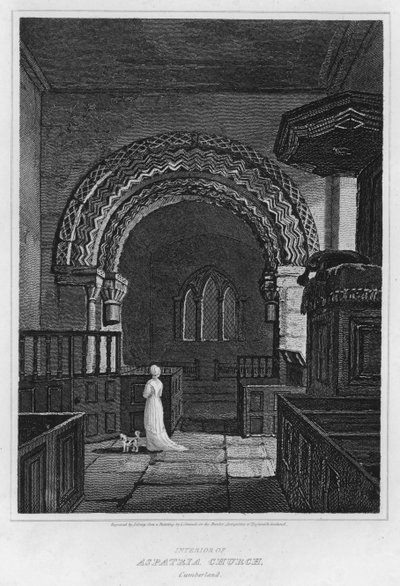 Interieur van Aspatria Church, Cumberland door Luke (after) Clennell