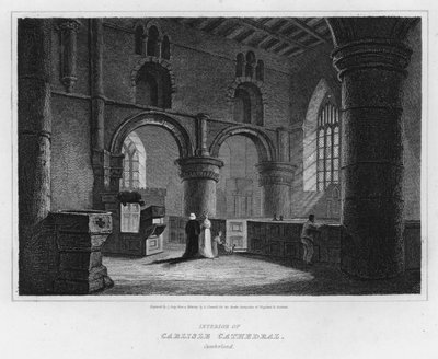 Interieur van Carlisle Cathedral, Cumberland (gravure) door Luke (after) Clennell