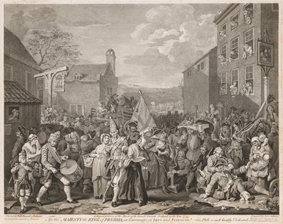 Mars naar Finchley in het Jaar 1746 Na Hogarth, 1750 door Luke Sullivan