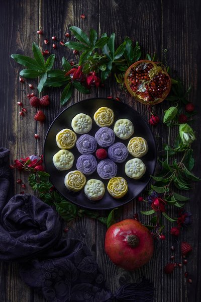 Herfst-mooncakes met granaatappels door Lydia Jacobs