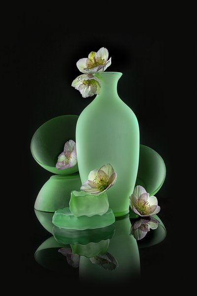 Elegant groen bloemmotief door Lydia Jacobs