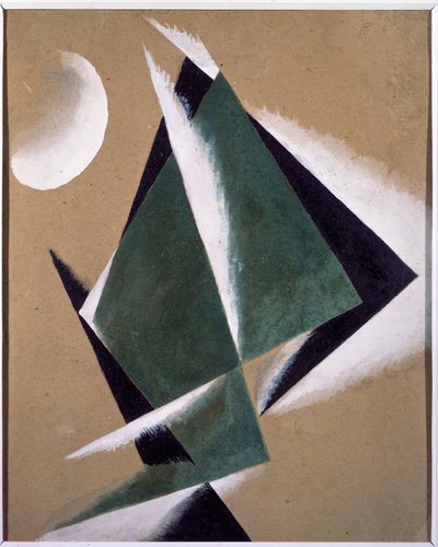 Constructie met halve witte maan door Lyubov Sergeevna Popova