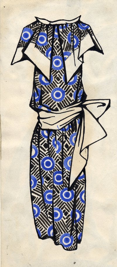 Ontwerp voor een jurk, 1924 door Lyubov Sergeevna Popova