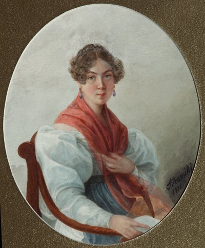 Portret van N.A. Vasilyeva, 1835 door Lyubov Stepanovna Borozdna Stromilova