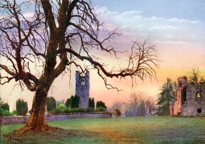 Ruïnes op de heuvel van Slane, County Meath, Ierland, 1924-1926 door MC Green