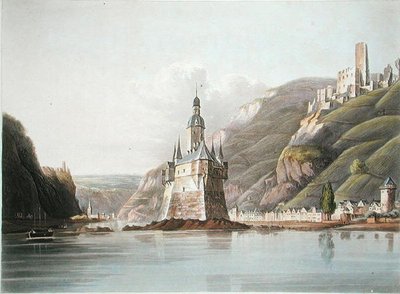 Pfalz Kasteel en de Stad Laub, illustratie uit 