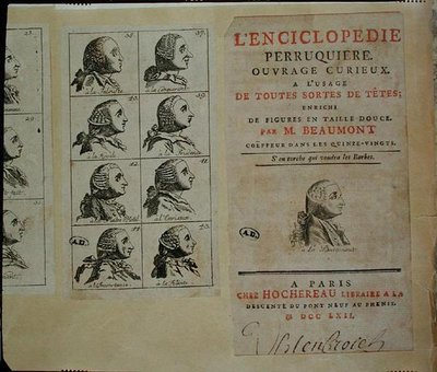 Encyclopedie van pruikenmakers, gepubliceerd in Parijs door M. Beaumont
