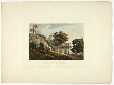 Boog van Septimus Severus, plaat vier van de Ruïnes van Rome door M. Dubourg