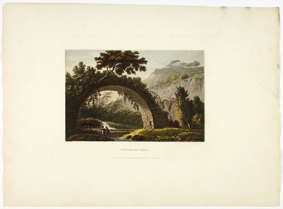 Brug van Varus, plaat achtentwintig uit Ruïnes van Rome door M. Dubourg