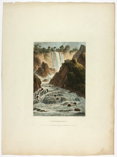 Cascade van Terni, plaat veertien van de Ruïnes van Rome door M. Dubourg