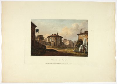 Tempel van Vesta, plaat negentien uit de ruïnes van Rome door M. Dubourg