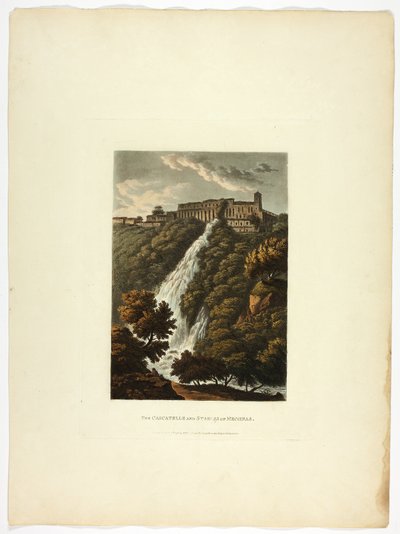 De Cascatelle en Stallen van Mecenas, plaat drieëndertig van de Ruïnes van Rome door M. Dubourg