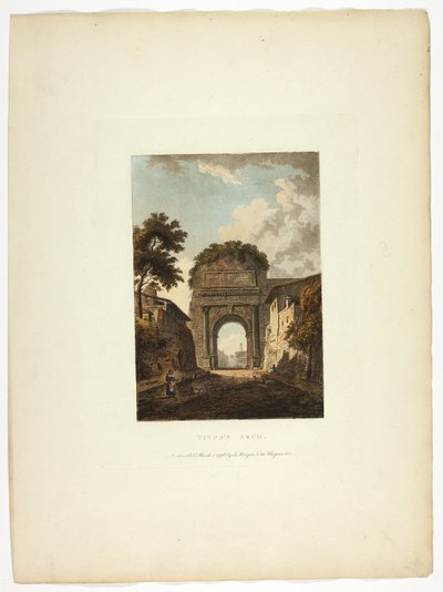 De boog van Titus, plaat tien van de ruïnes van Rome door M. Dubourg