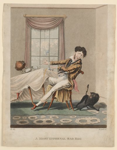 Een zeer infernale slechte ei, prent gemaakt door H. Pyall, ca. 1825 door M. Egerton
