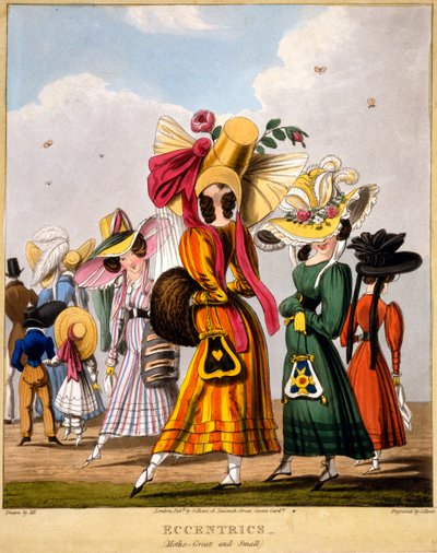 Excentriekelingen - Motten (Groot en Klein), prent gemaakt door George Hunt, 1827 door M. Egerton