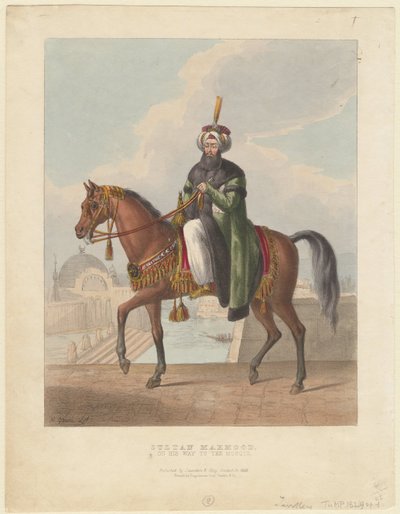 Portret van Mahmud II, sultan van het Ottomaanse Rijk door M. Gauci