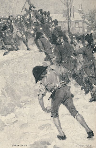 Bonaparte Aanvallend op Sneeuwforten bij de School van Brienne, 1896 door M. Haider