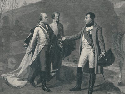Ontmoeting van Napoleon en Frans I na Austerlitz, 1805, 1896 door M. Haider