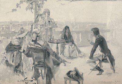 Napoleon in de samenleving in Valence. 1785, 1896 door M. Haider